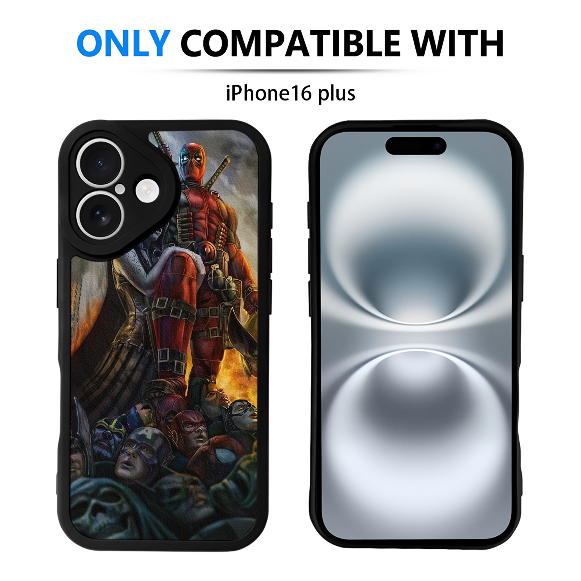 （画像用） Deadpool デッドプール 【iPhone 16シリーズ対応】シリコンスマホケース（レザー調） 材質：シリコン